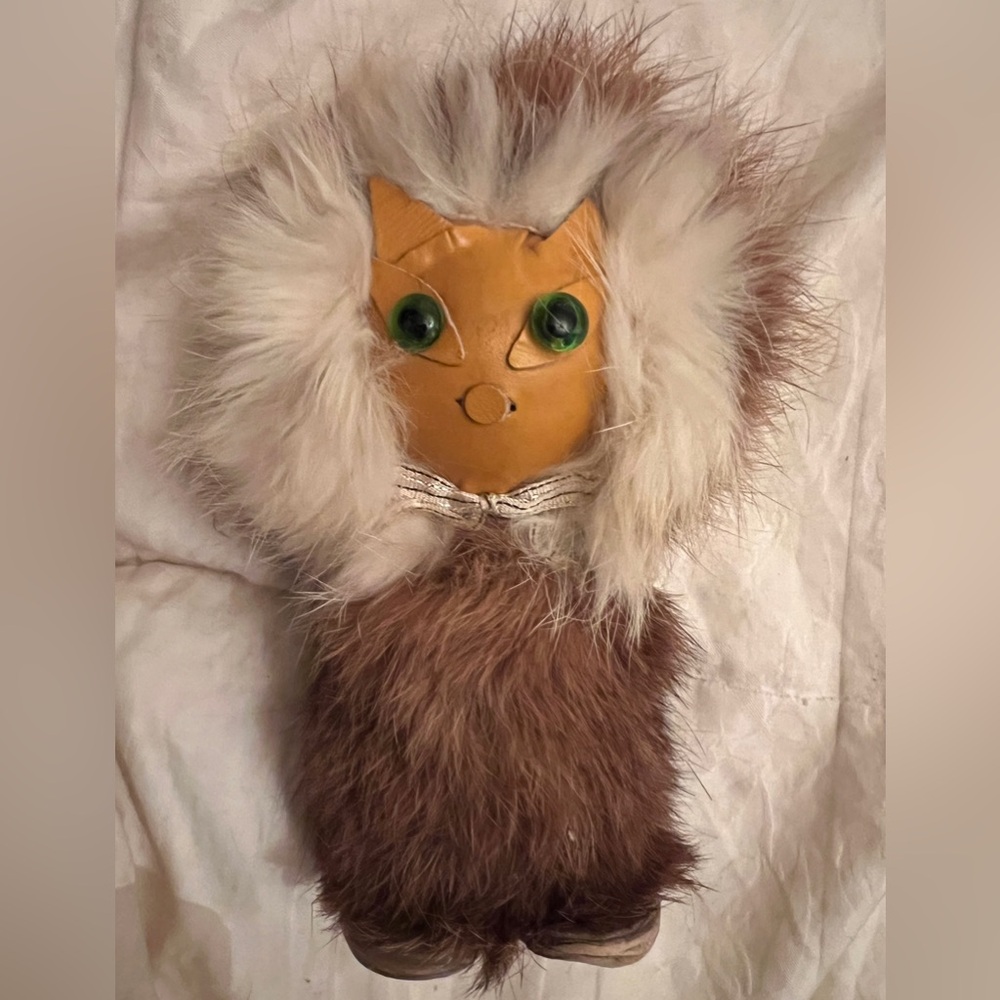 Vintage CAT figure rabbit fur